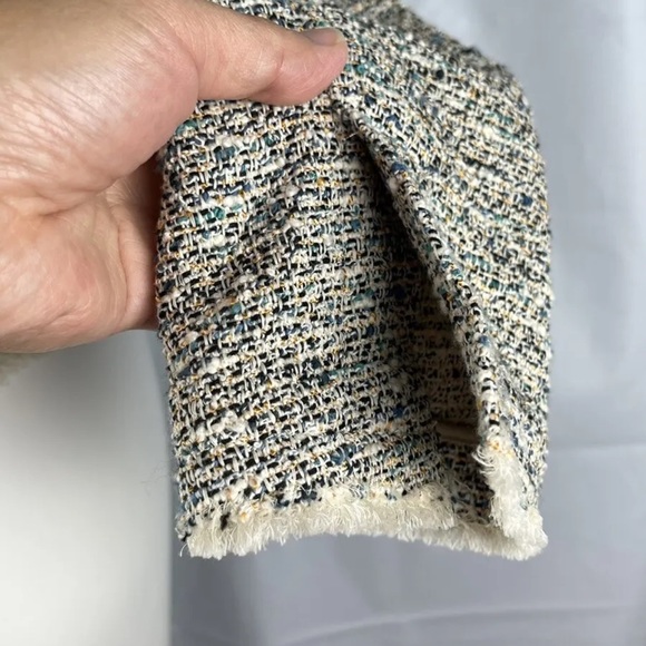 Theory Tweed Blazer Ualana Compromised Tweed Open Front Coat Size 10 Multicolor - Picture 12 of 16